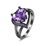 Rhodium Plated Ziron Stylish Ring Size 8 Purple