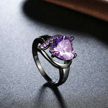 Load image into Gallery viewer, Rhodium Plated Ziron Stylish Ring Size 6 Purple - Perfii in Saudi Kuwait