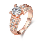 Rhodium Plated Ziron Stylish Ring Size 8 Pink