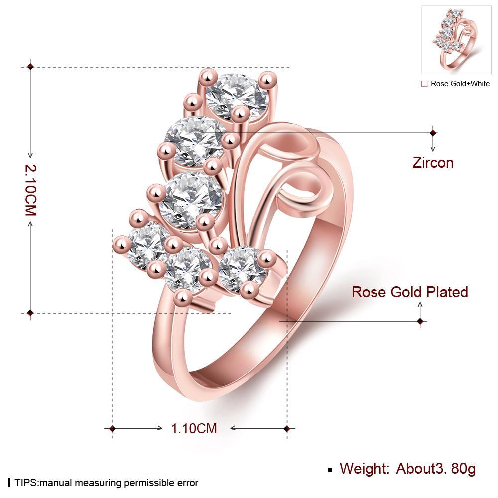 Rhodium Plated Ziron Stylish Ring Size 6 Rose Gold - Perfii in Saudi Kuwait