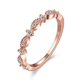 Rhodium Plated Ziron Stylish Ring Size 8 Rose Gold