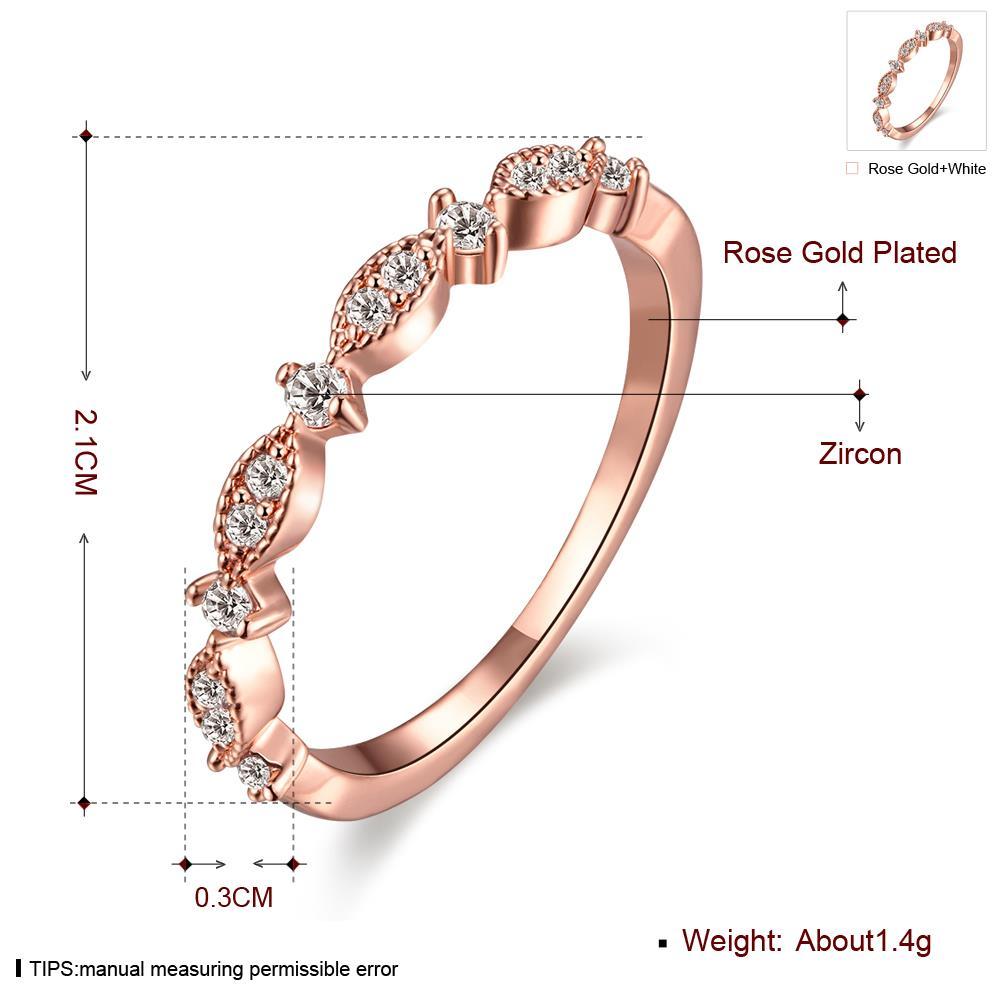 Rhodium Plated Ziron Stylish Ring Size 6 Rose Gold - Perfii in Saudi Kuwait