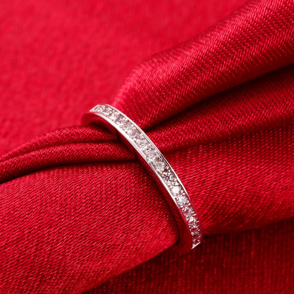Rhodium Plated Ziron Stylish Ring Size 6 Silver - Perfii in Saudi Kuwait