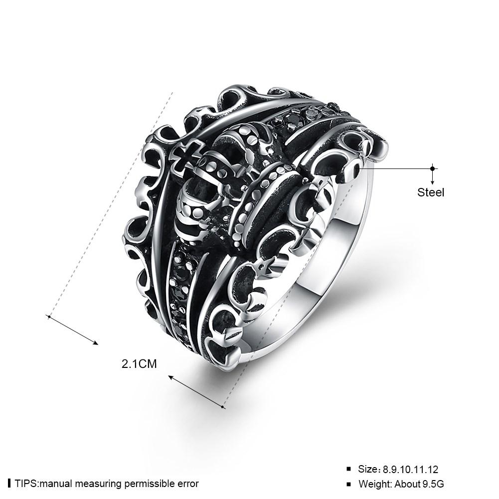 Rhodium Plated Ziron Stylish Ring Size 6 Silver - Perfii in Saudi Kuwait
