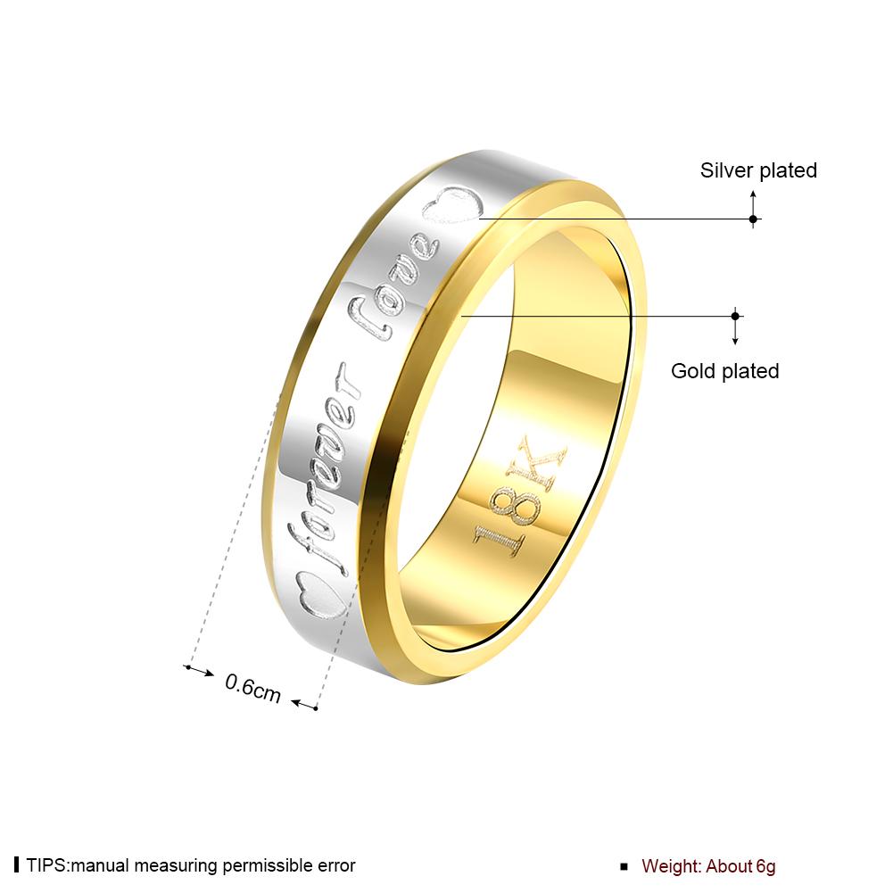Rhodium Plated Ziron Stylish Ring Size 8 Gold - Perfii in Saudi Kuwait