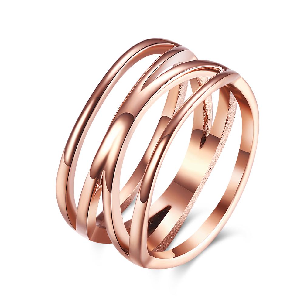 Rhodium Plated Ziron Stylish Ring Size 8 Rose Gold - Perfii in Saudi Kuwait