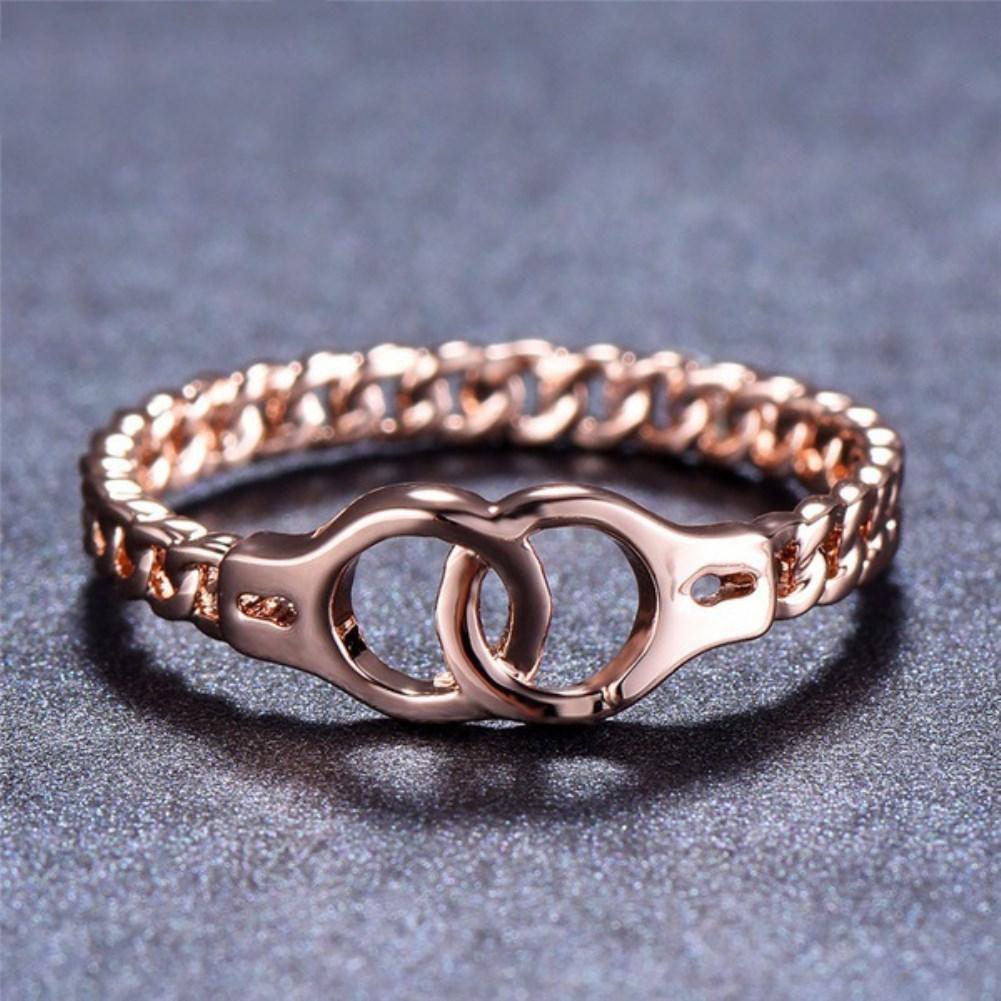 Rhodium Plated Ziron Stylish Ring Size 8 Rose Gold - Perfii in Saudi Kuwait