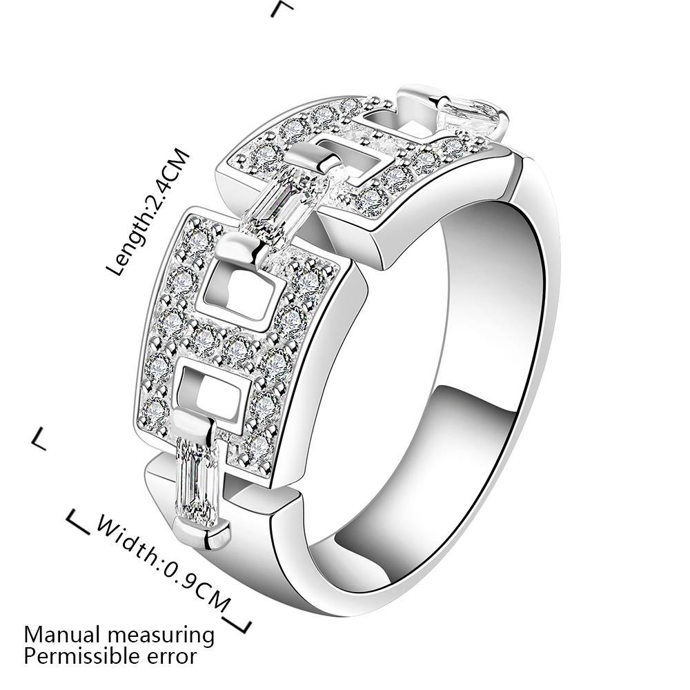 Rhodium Plated Ziron Stylish Ring Size 8 Silver - Perfii in Saudi Kuwait