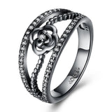 Rhodium Plated Ziron Stylish Ring Size 8 Silver