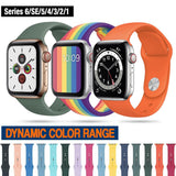 Solid Silicone Bands For Apple Watch 6/se/5/4/3/2/1 Dynamic Strap Replacement