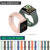 Solid Silicone Bands For Apple Watch 6/se/5/4/3/2/1 Neo Strap Replacement
