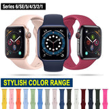 Solid Silicone Bands For Apple Watch 6/SE/5/4/3/2/1 Stylish Strap Replacement