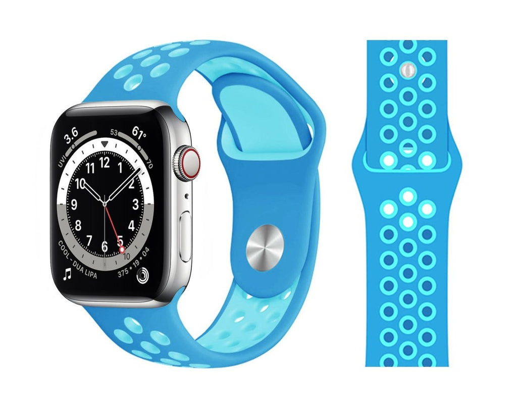 Sports Silicone Bands For Apple Watch 6/SE/5/4/3/2/1 Stylish Strap Replacement - Perfii in Saudi Kuwait