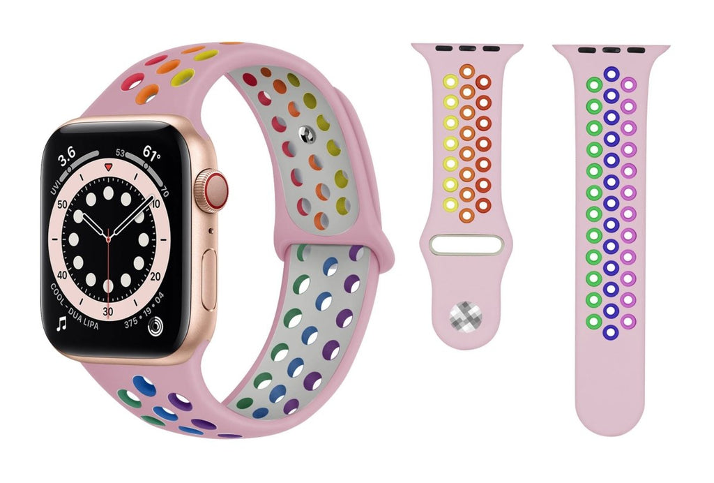 Sports Silicone Bands For Apple Watch 6/SE/5/4/3/2/1 Vibrant Strap Replacement - Perfii in Saudi Kuwait